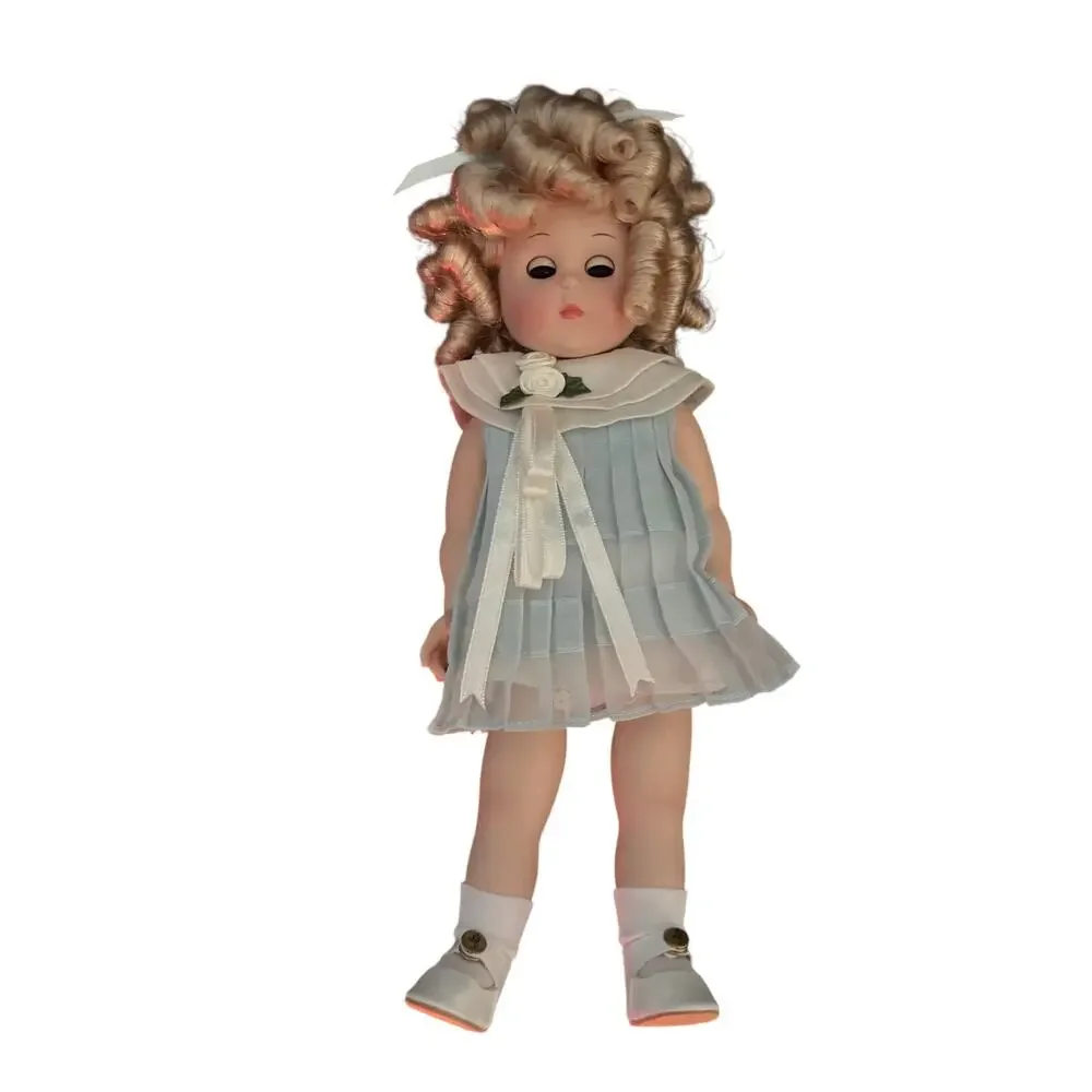 Danbury Mint Shirley Temple “Ginny” Doll Vintage Collectible Blue Dress COA